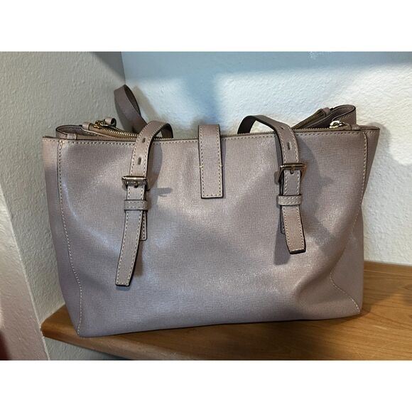 Dooney & Bourke Saffiano Miller Shopper Tote Bag in Oyster EUC - Picture 2 of 9